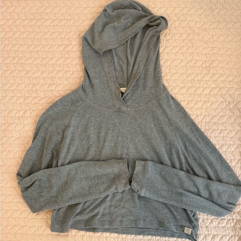 La Hearts Heather Gray Cropped Hoodie